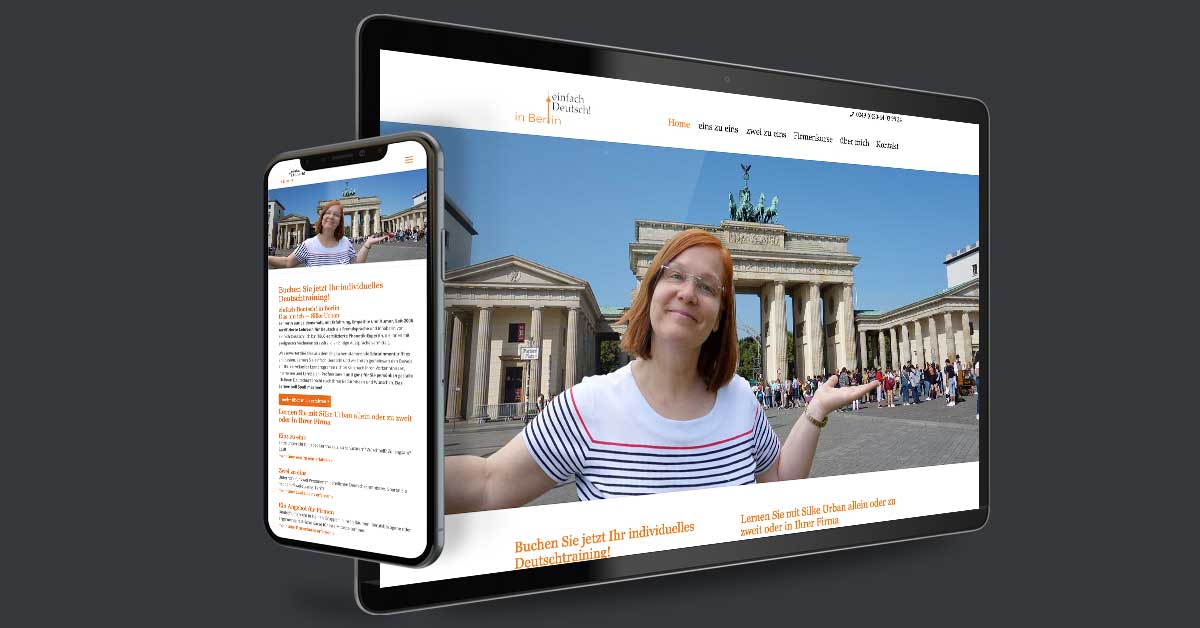 Website für Silke Urban - Einfach Deutsch – Berlin. Die Präsentation wird mit WordPress als CMS eigenständig gepflegt.