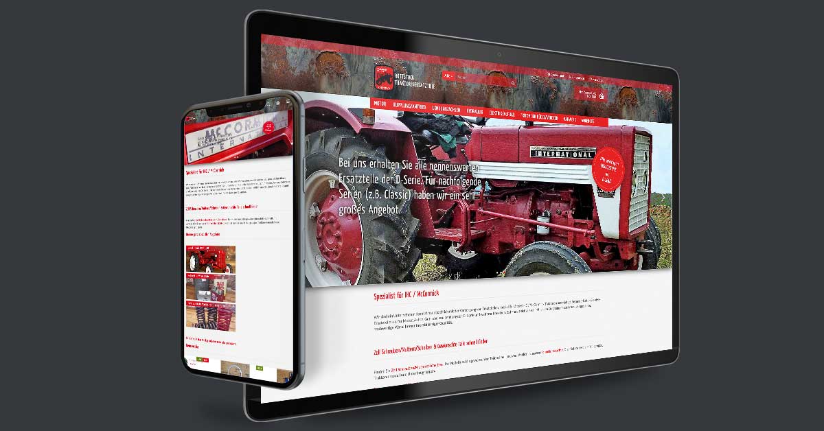 Onlineshop für Traktorenersatzteile Rottstock – Haselberg / Wriezen. Der Onlineshop mit Gambio durch den Kunden eigenständig gepflegt.