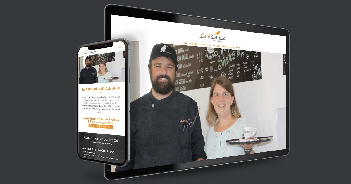 Website für das Café Rorboz - CH