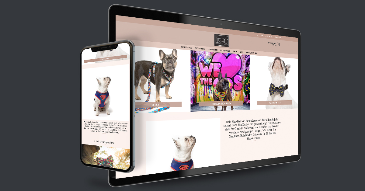 Onlineshop für Bully Couture – Datteln. Der Onlineshop wird mit Gambio durch den Kunden eigenständig gepflegt.